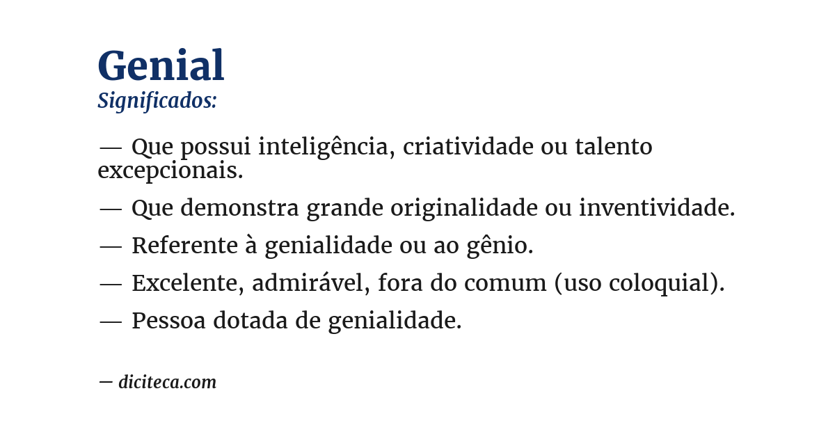 Significado de genial