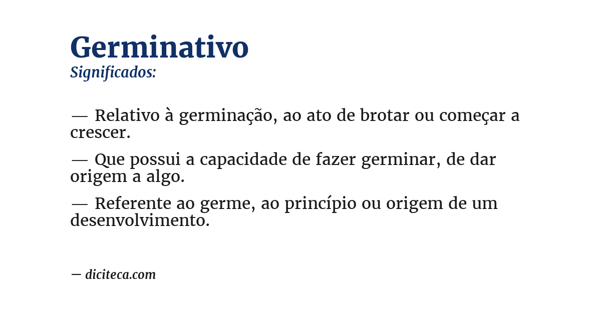 Significado de germinativo