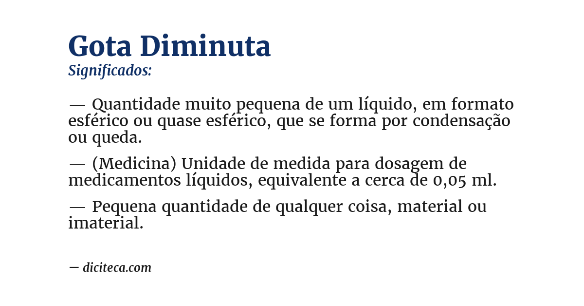 Significado de gota diminuta