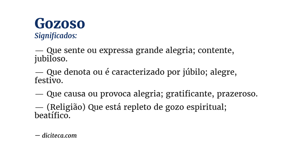 Significado de gozoso
