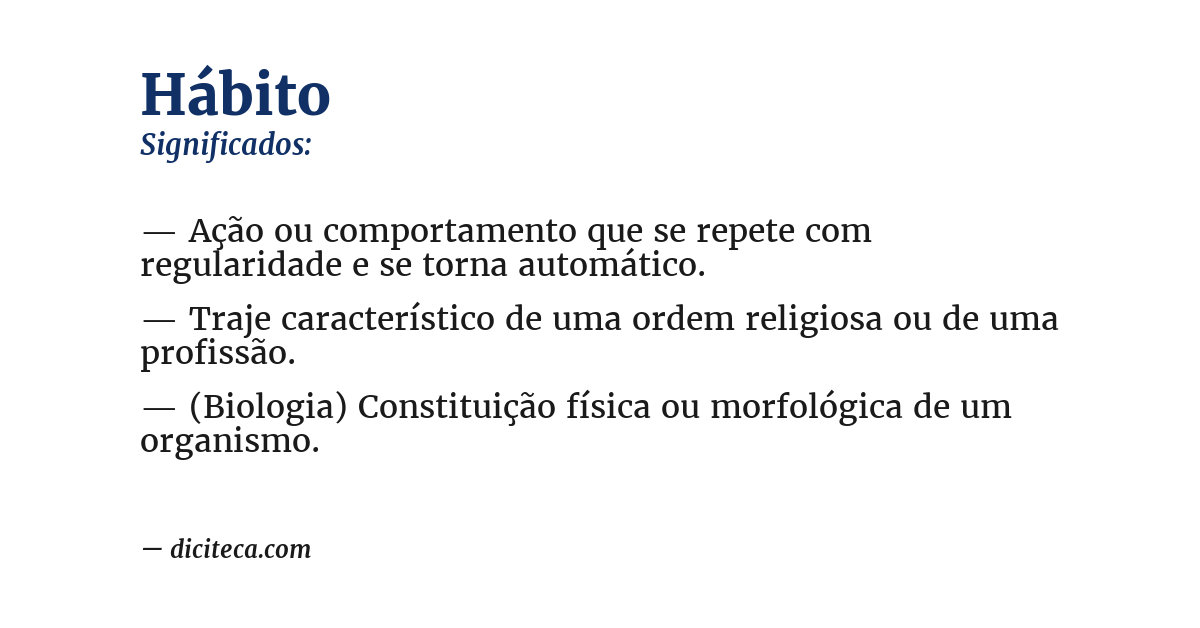 Significado de hábito
