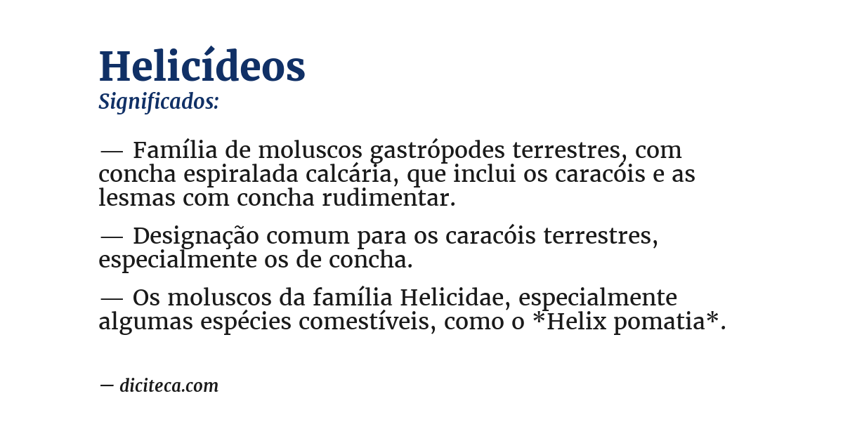 Significado de helicídeos