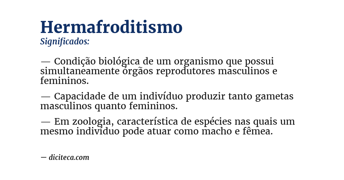 Significado de hermafroditismo