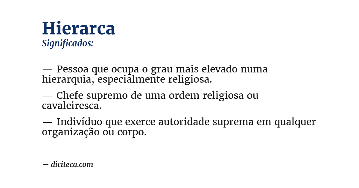 Significado de hierarca