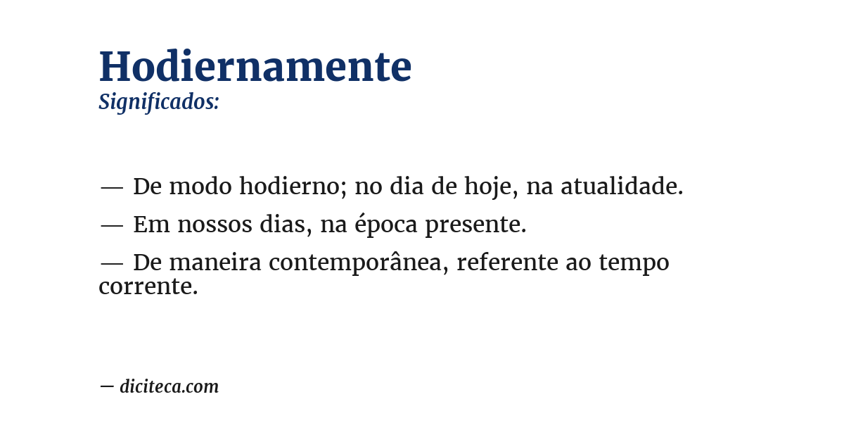 Significado de hodiernamente