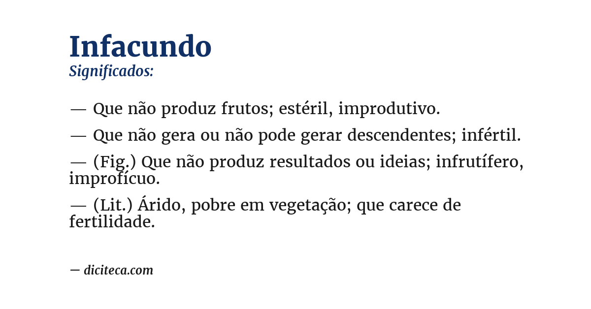 Significado de infacundo