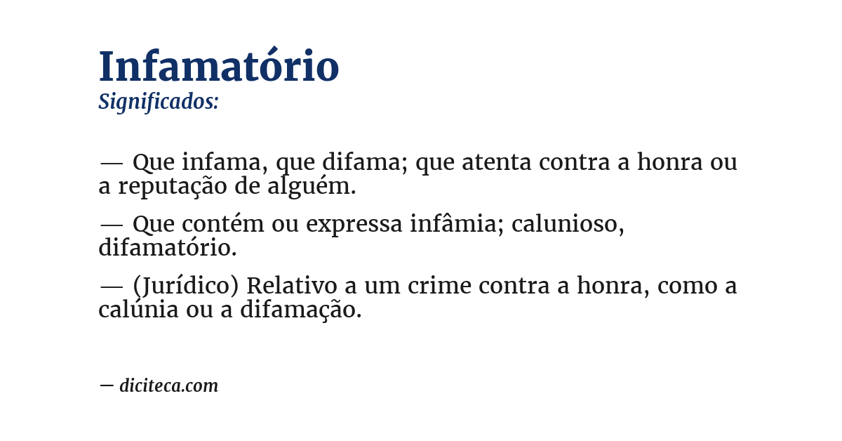 Significado de infamatório