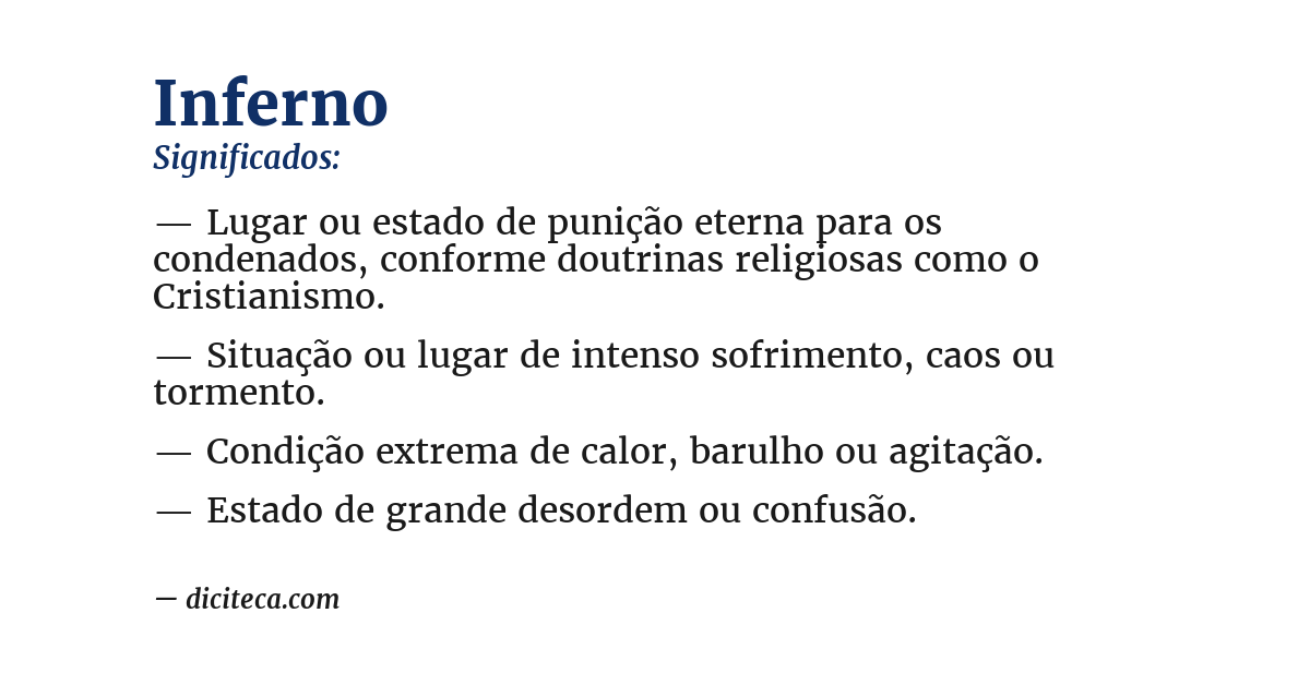 Significado de inferno