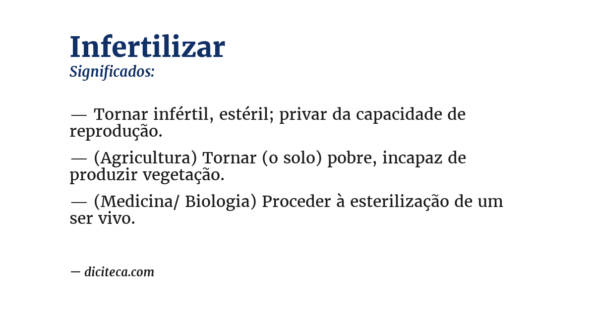 Significado de infertilizar