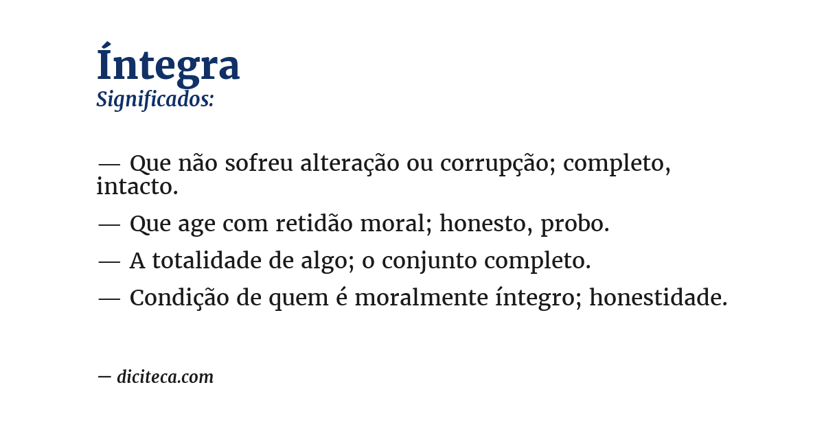 Significado de íntegra