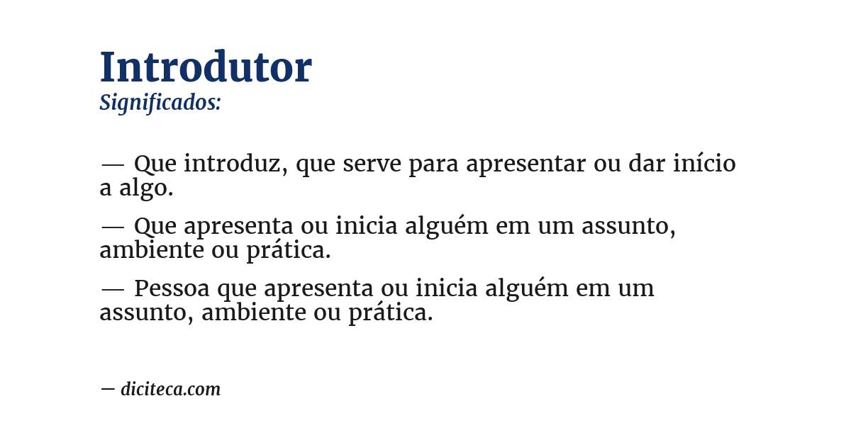 Significado de introdutor
