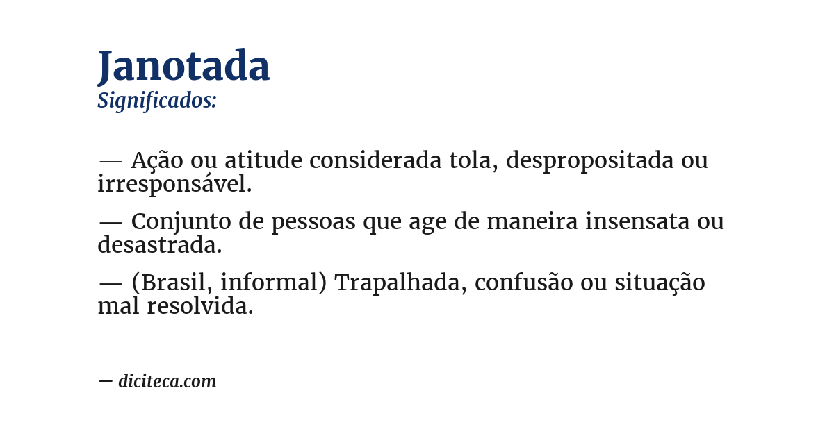 Significado de janotada