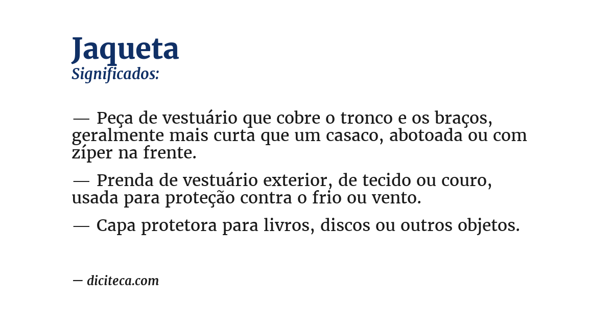 Significado de jaqueta