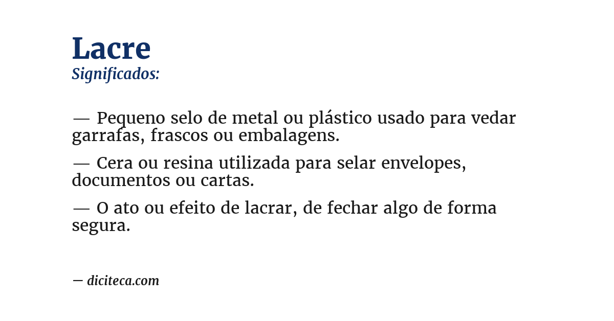 Significado de lacre