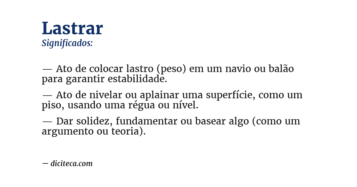 Significado de lastrar