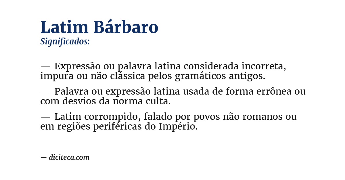 Significado de latim bárbaro