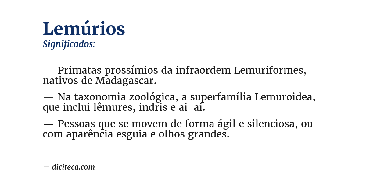 Significado de lemúrios