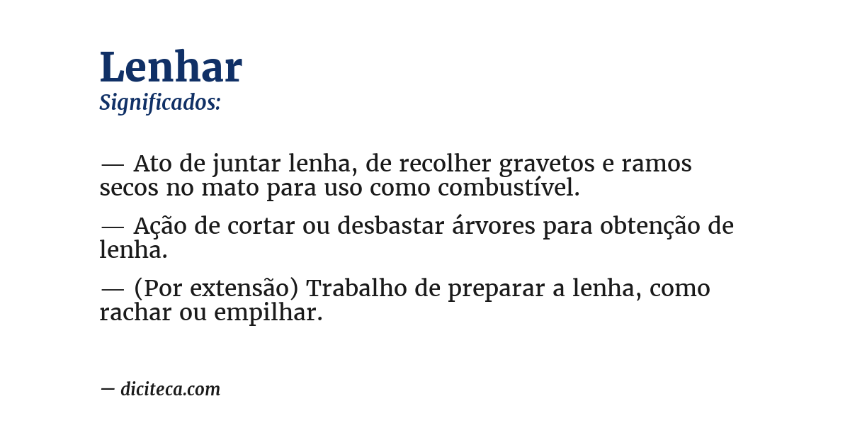 Significado de lenhar