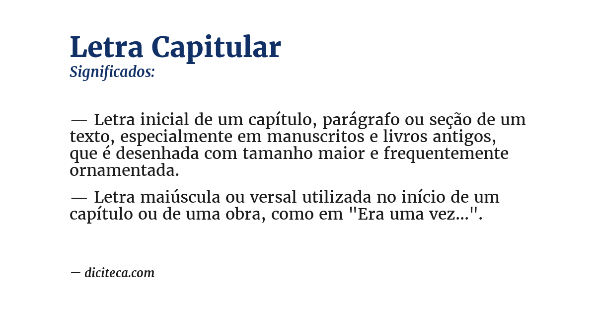 Significado de letra capitular