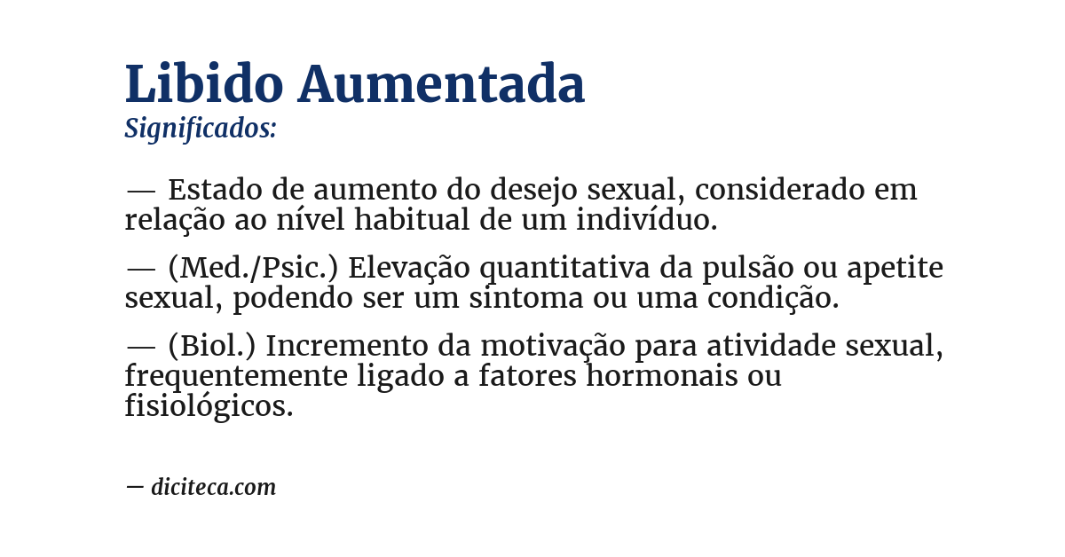 Significado de libido aumentada