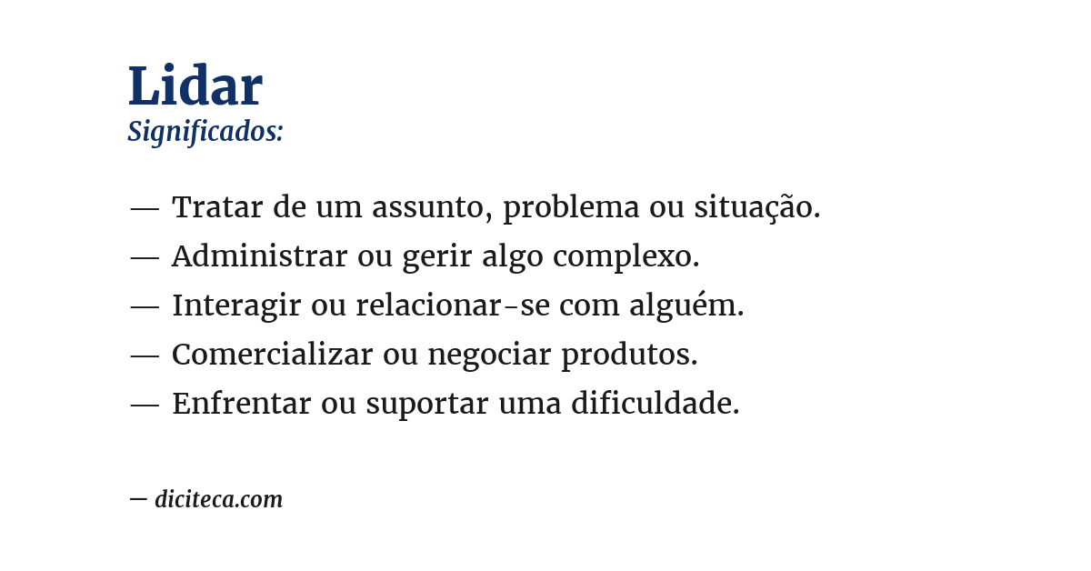Significado de lidar