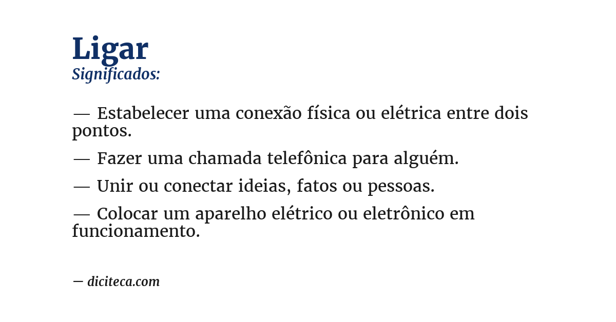 Significado de ligar