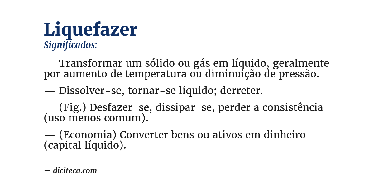 Significado de liquefazer