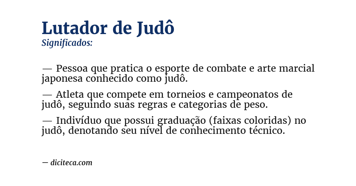 Significado de lutador de judô
