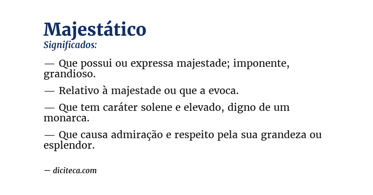 Significado de majestático