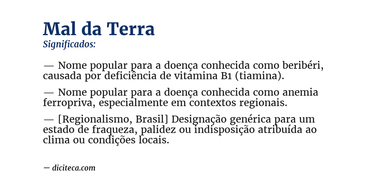 Significado de mal da terra