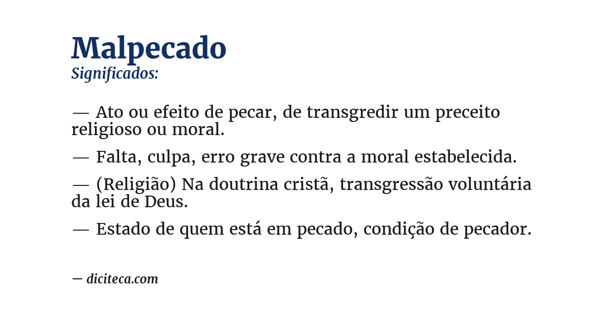 Significado de malpecado