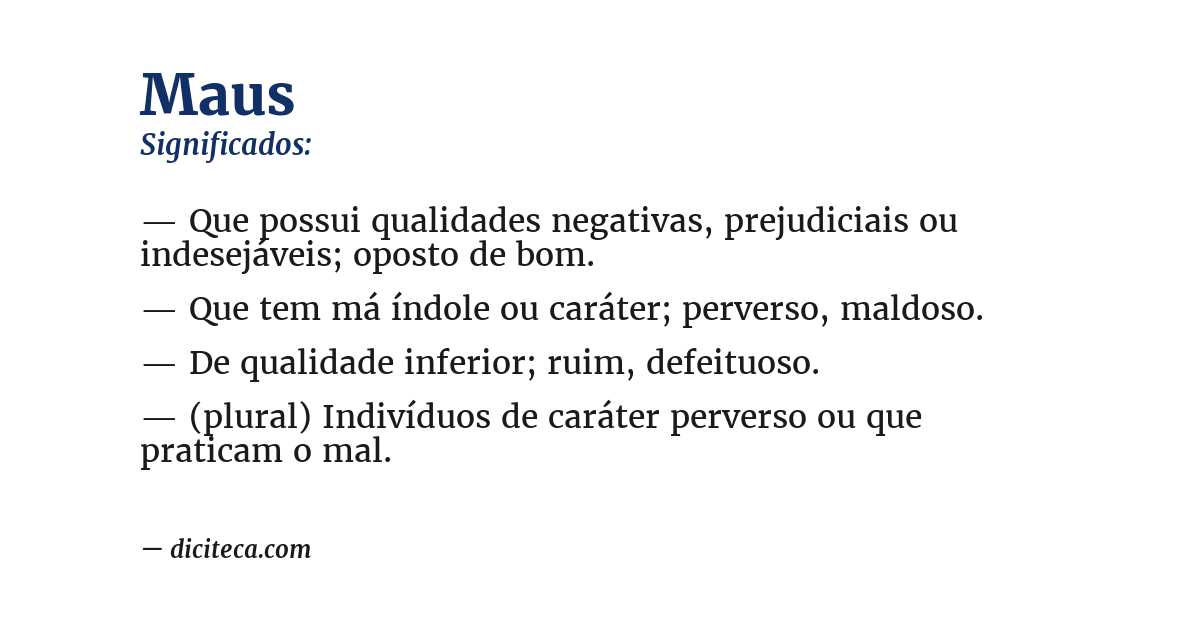 Significado de maus