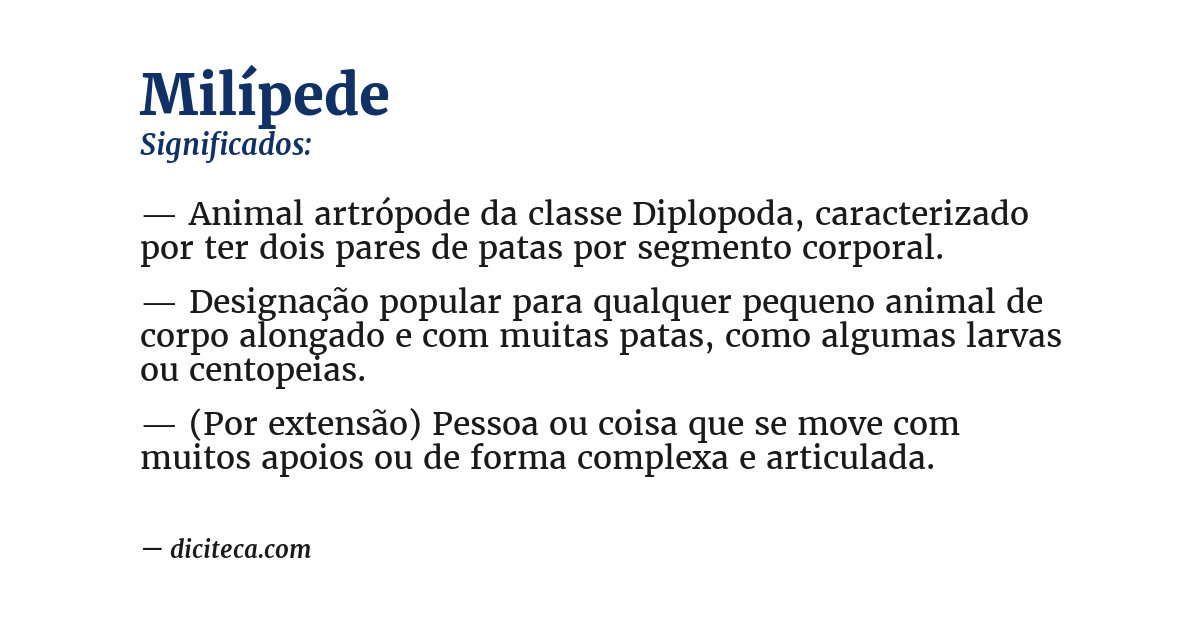 Significado de milípede