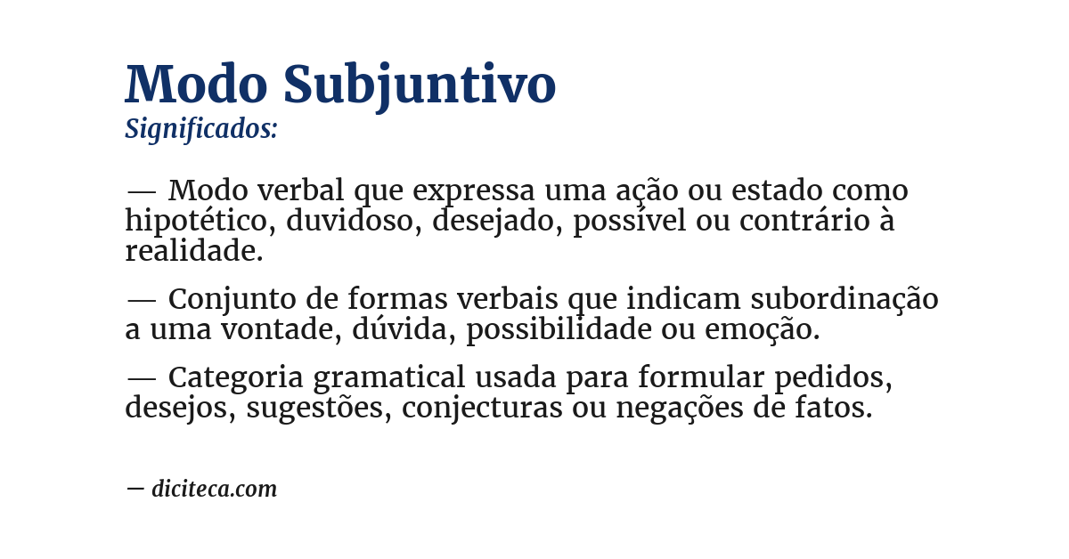 Significado de modo subjuntivo