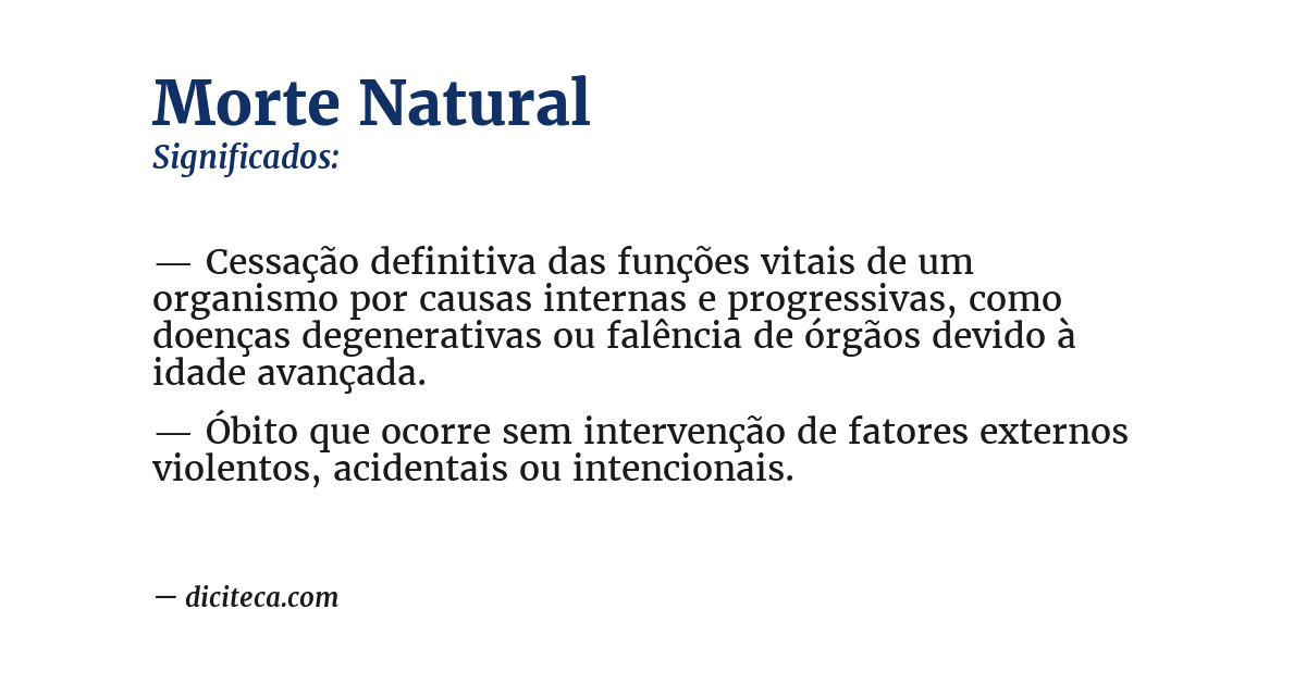 Significado de morte natural