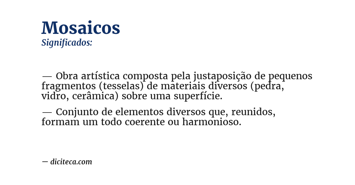 Significado de mosaicos
