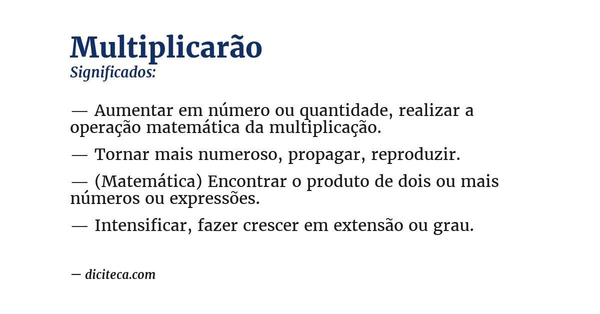 Significado de multiplicarão