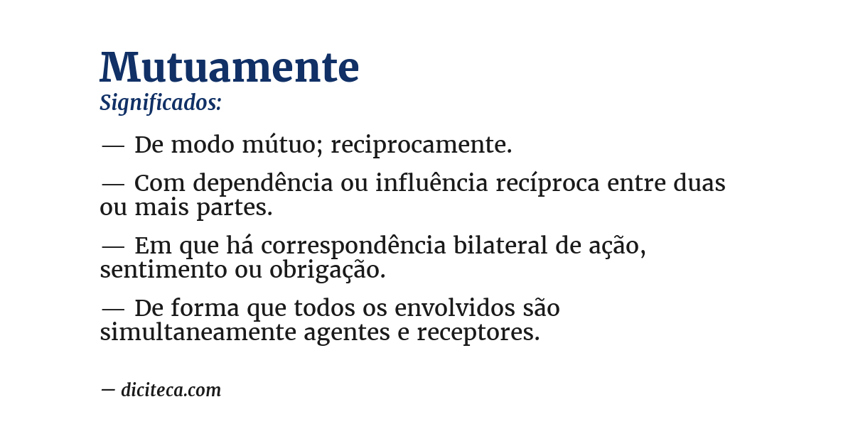 Significado de mutuamente