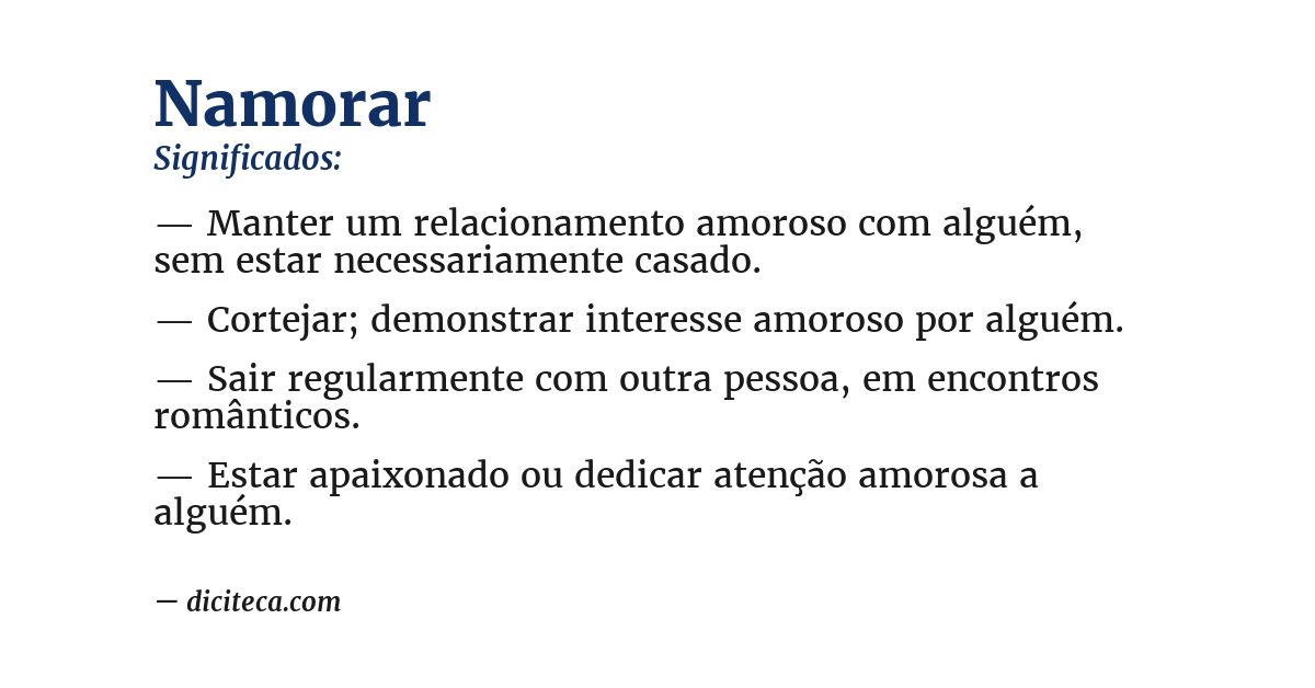 Significado de namorar