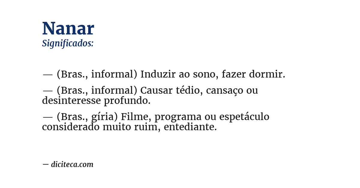 Significado de nanar