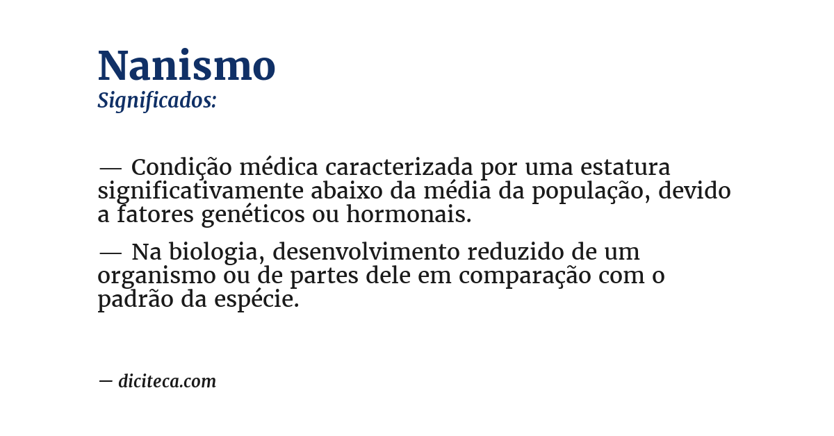 Significado de nanismo