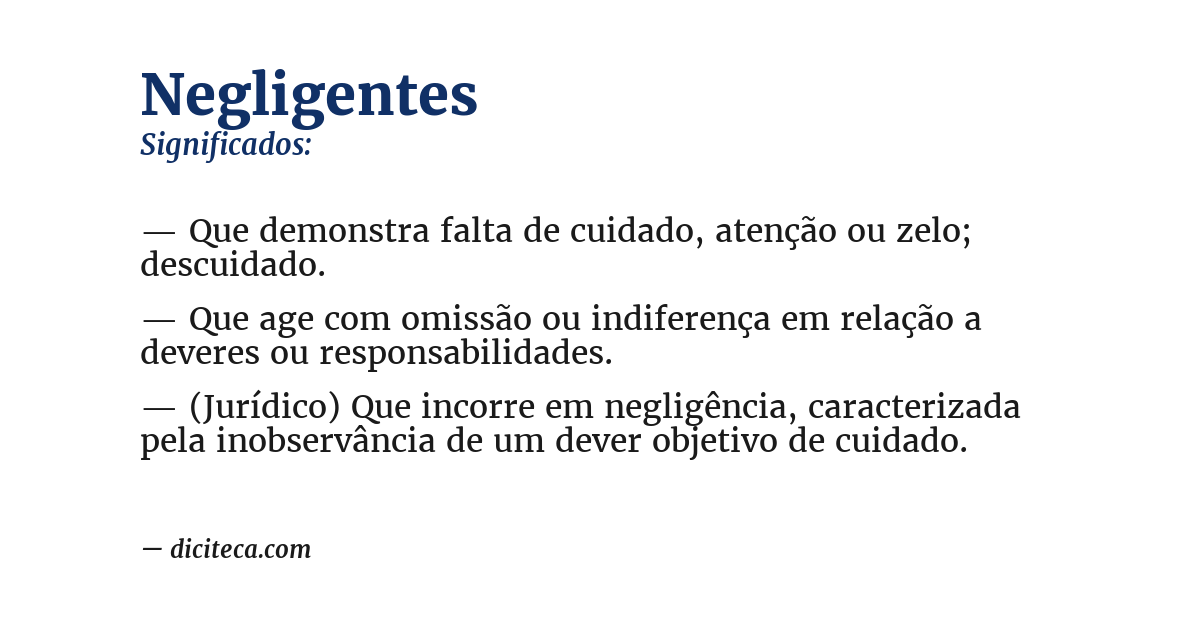 Significado de negligentes