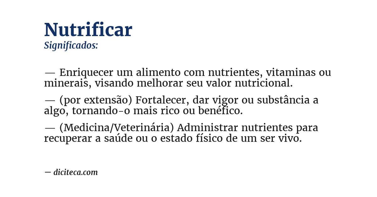 Significado de nutrificar
