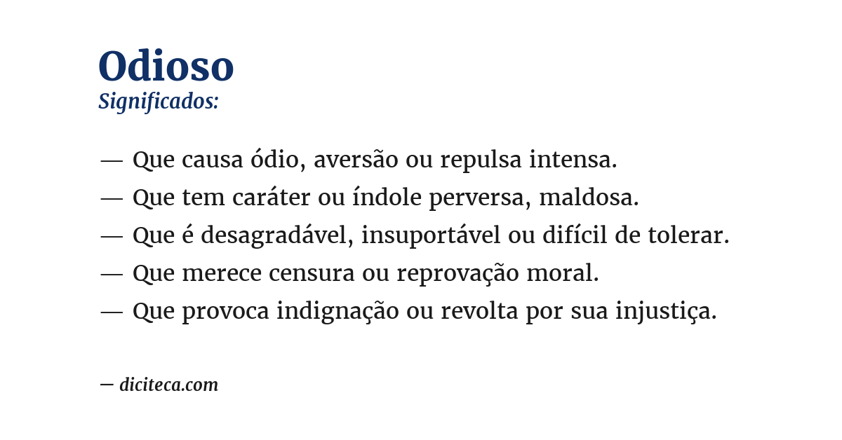 Significado de odioso