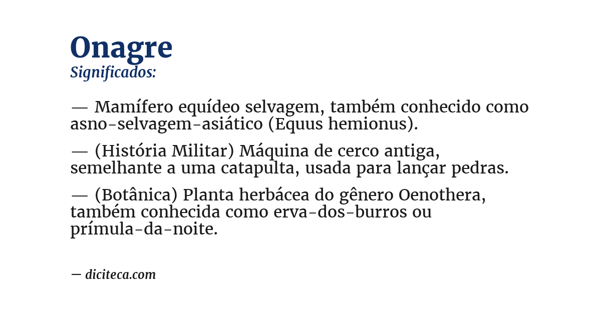 Significado de onagre