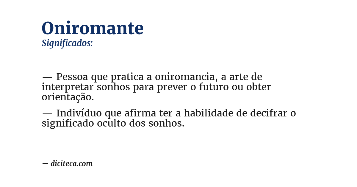 Significado de oniromante