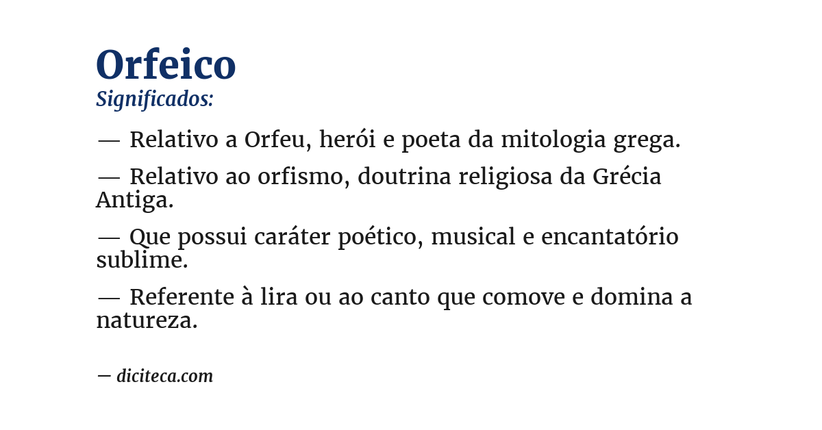 Significado de orfeico