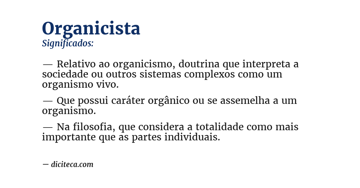 Significado de organicista