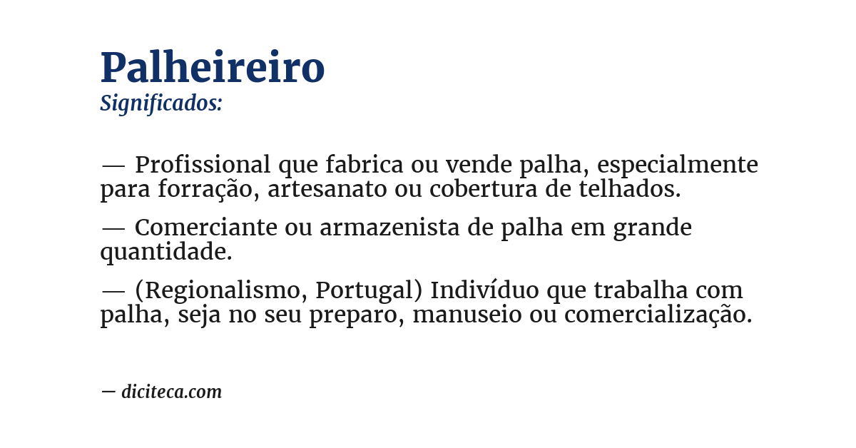 Significado de palheireiro