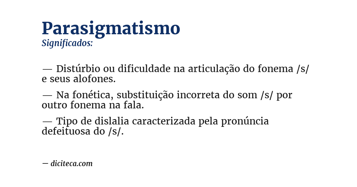 Significado de parasigmatismo